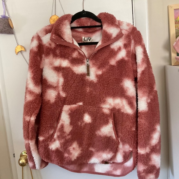 LIV Winter Sherpa Quarter Zip Pullover Withered Rose Small - Picture 2 of 6